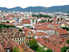 Вид на старый город Граца с горы Шлоссберг